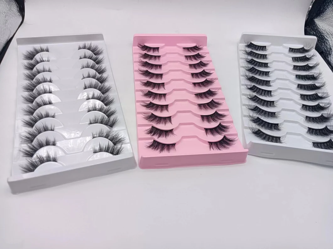 Handmade Vegan Half Lashes Faux Mink Half Circle Eyelashes with 10 Pairs Package