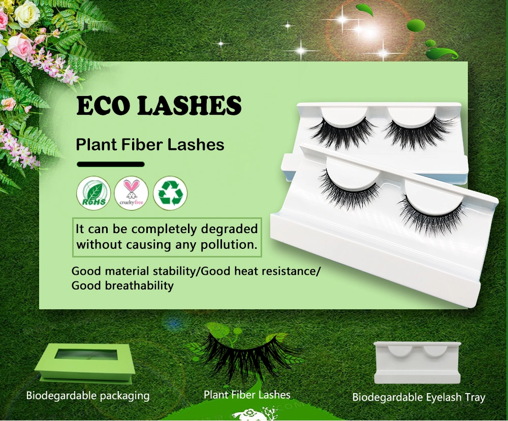 2022 New Style Biodegradable Eyelashes Eco- Friendly Lashes Degradable Plant Fiber 3D False Lashes